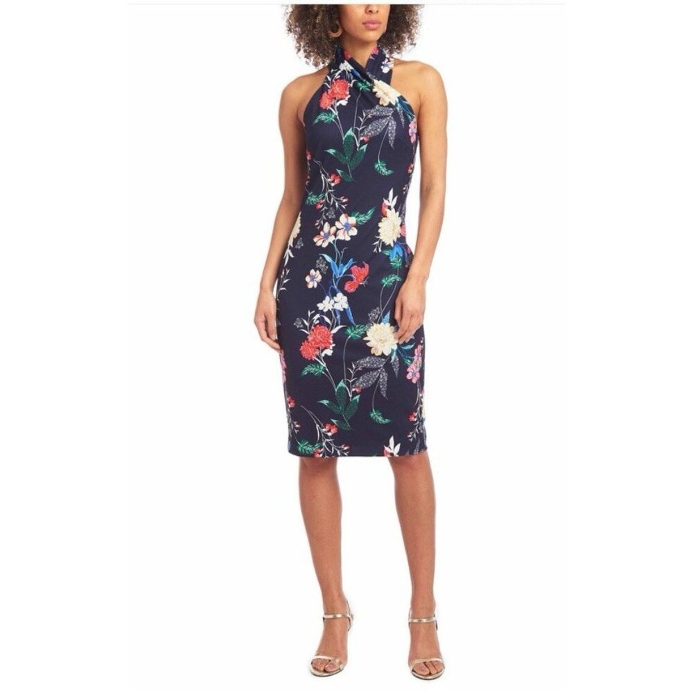 Rachel Roy Colorful Floral Stretch Dress 16 XXL Extra Extra Large Washable
